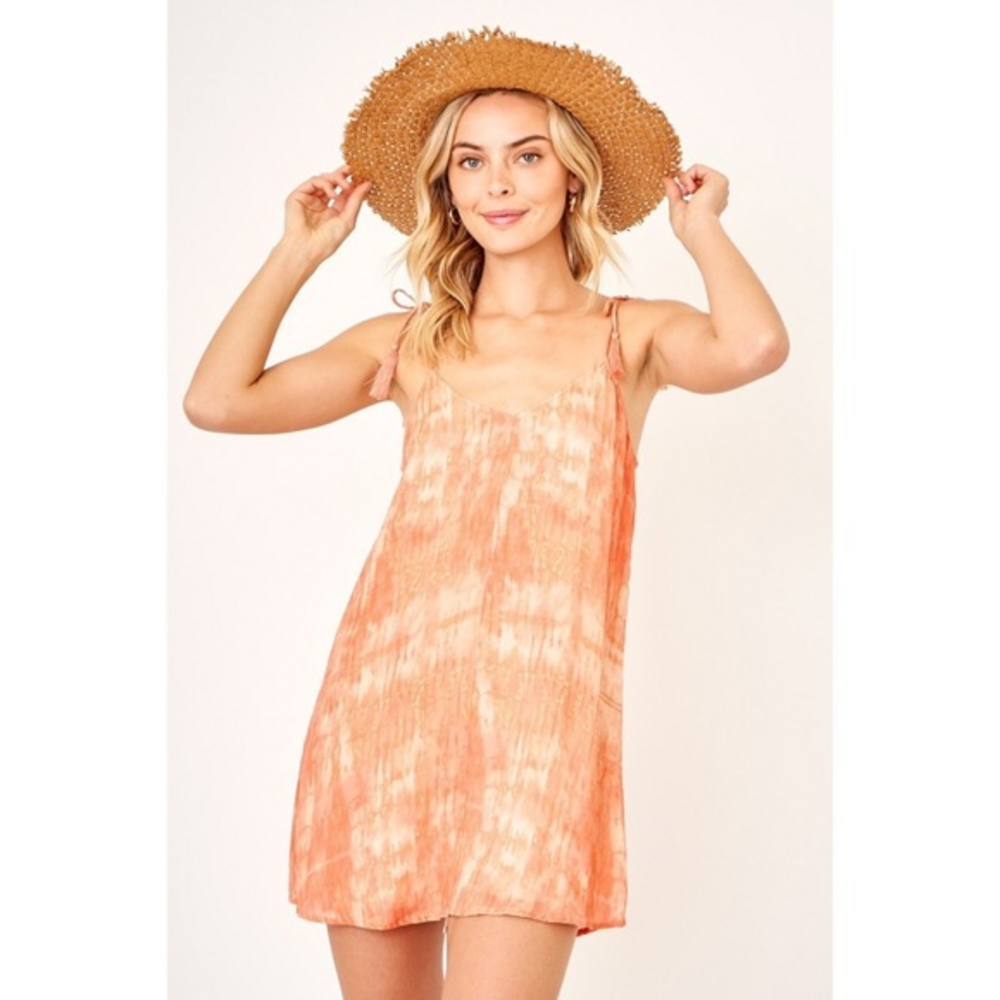Olivaceous‎ Shore Break Tassels Mini Dress Large